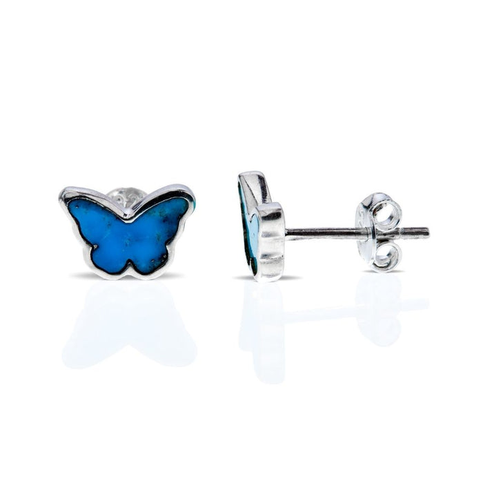 Turquoise Butterfly Silver Earrings 925 - earths elements