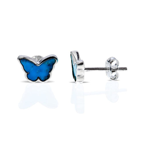 Turquoise Butterfly Silver Earrings 925 - earths elements