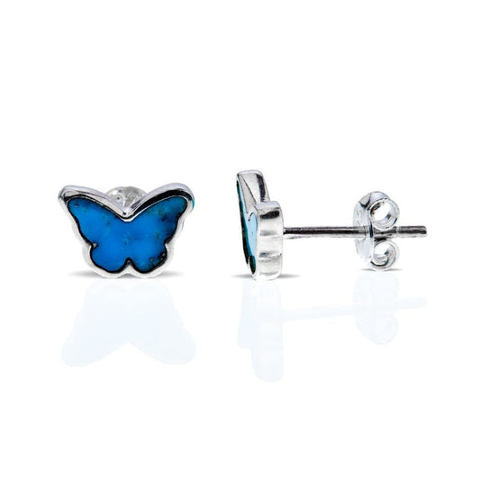 Turquoise Butterfly Silver Earrings 925 - earths elements