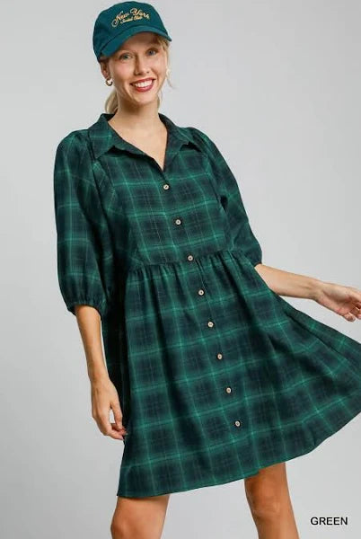 Umgee Favorite Plaid Mini Dress