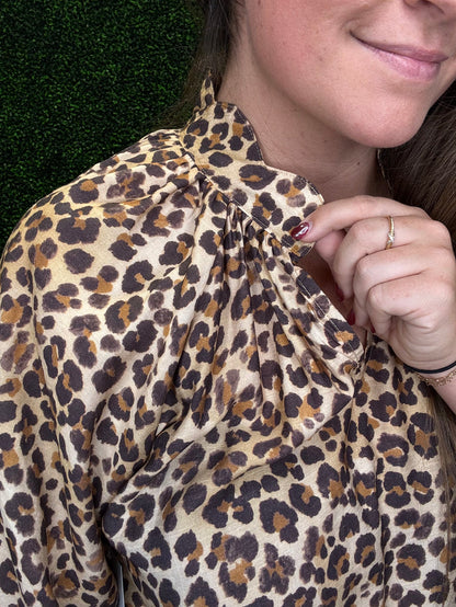 Umgee Scallop Hem Leopard Blouse