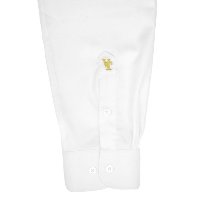 Valuetainment Men's Solid White Tencel Long Sleeve Button Down Shirt (Classic Fit)