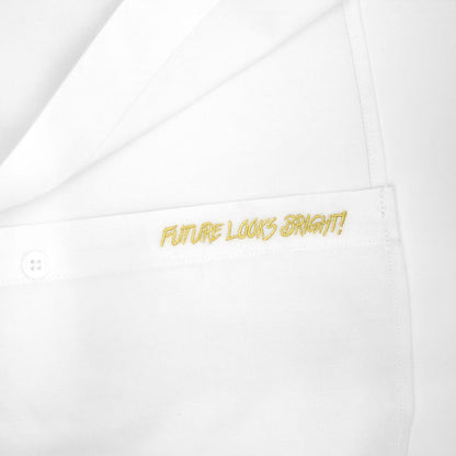 Valuetainment Men's Solid White Tencel Long Sleeve Button Down Shirt (Classic Fit)