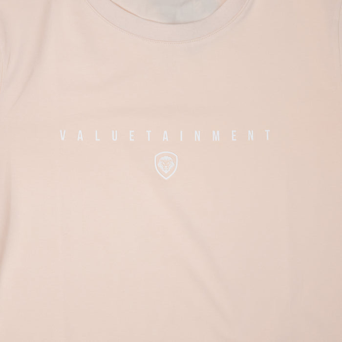 Valuetainment Premium Curved Hem Ivory Short Sleeve T-Shirt