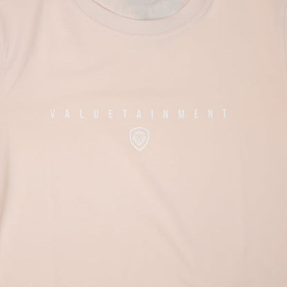 Valuetainment Premium Curved Hem Ivory Short Sleeve T-Shirt