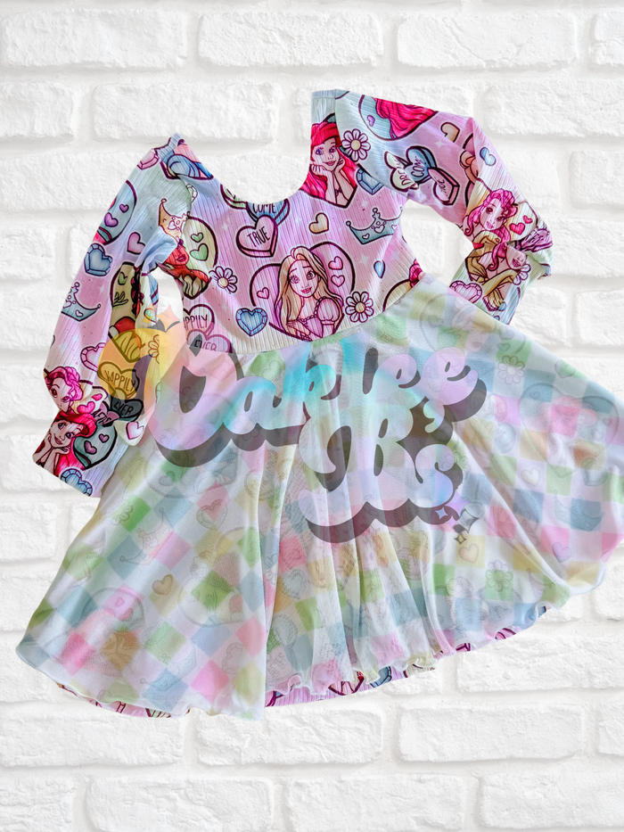VDay Princess Bishop Sleeve Knee Length Dress w/ Attached Bummies