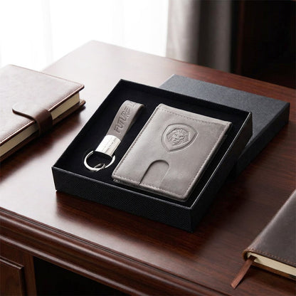 VT Gray Wallet & Keychain Set