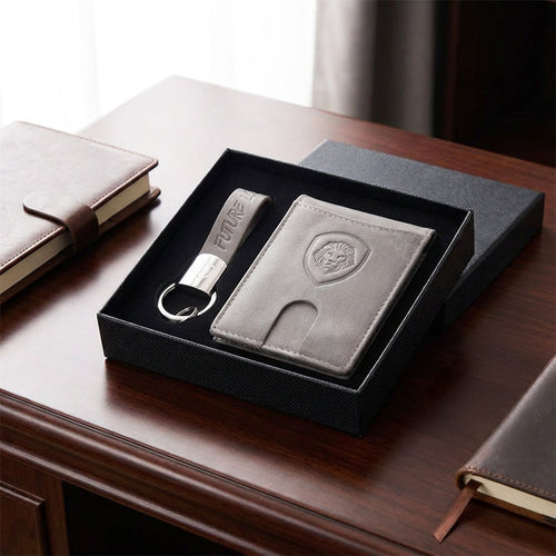 VT Gray Wallet & Keychain Set