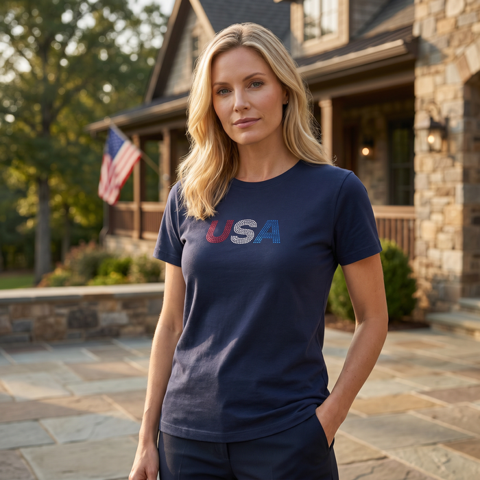VT USA Rhinestones Tee