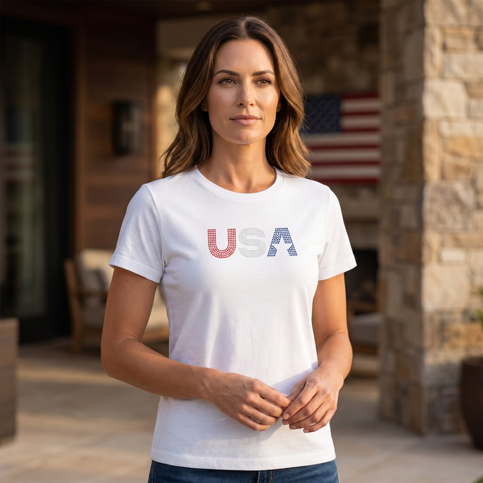 VT USA Rhinestones Tee