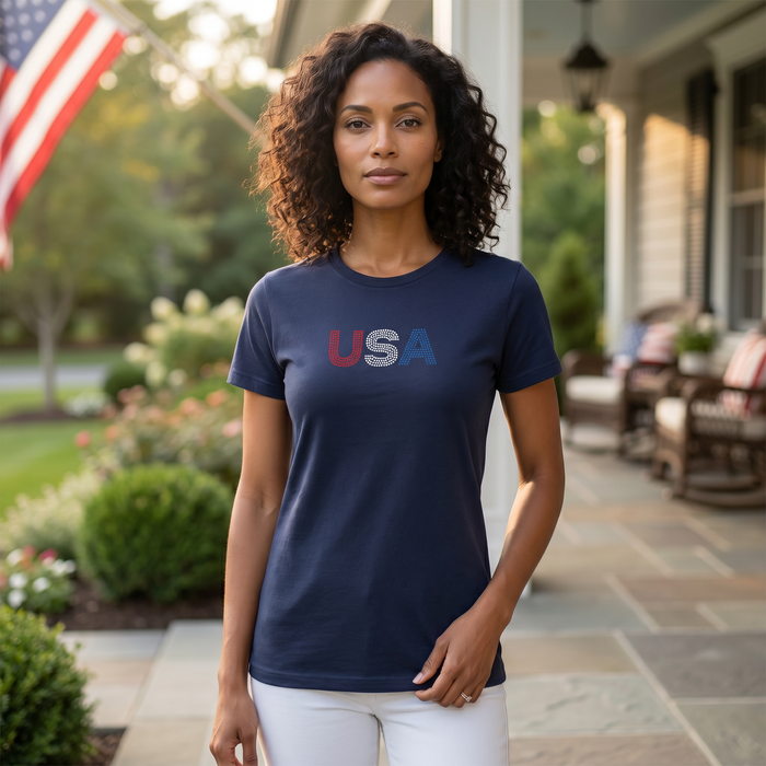 VT USA Rhinestones Tee