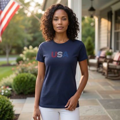 VT USA Rhinestones Tee