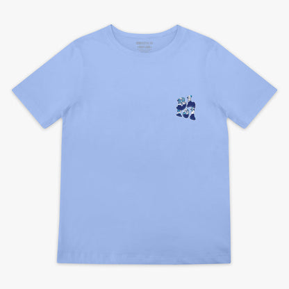 Blue Wave Cotton Candy Blue youth graphic tee — front view