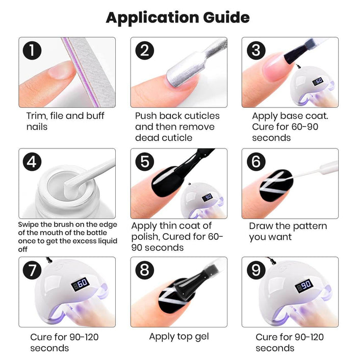 White | RARJSM ® Nail Art Gel Liner Painting Nail Gel Polish | 8ml #08