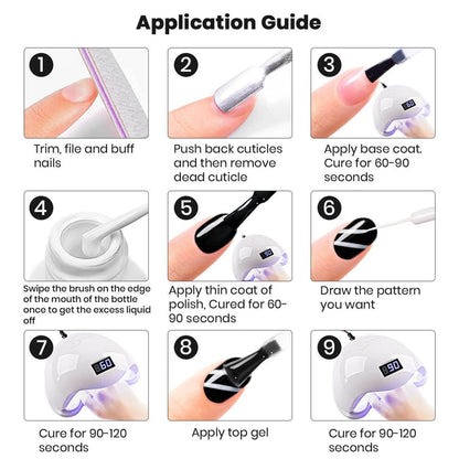 White | RARJSM ® Nail Art Gel Liner Painting Nail Gel Polish | 8ml #08