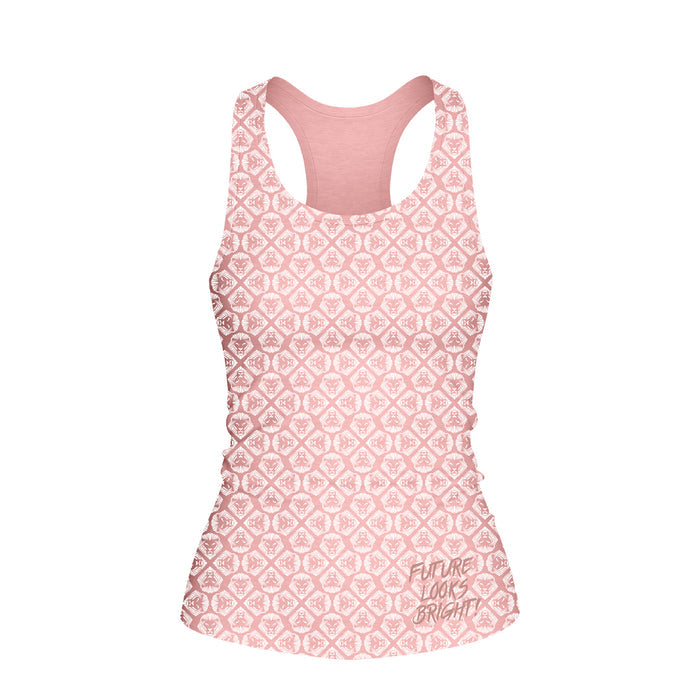 Women's Future Looks Bright Blush Lion Pattern Print Performance Midi Tank