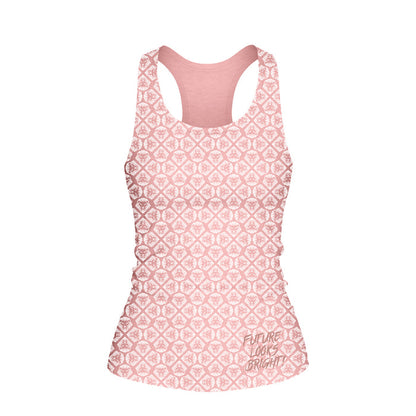 Women's Future Looks Bright Blush Lion Pattern Print Performance Midi Tank
