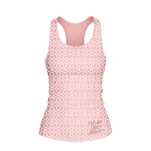 Women's Future Looks Bright Blush Lion Pattern Print Performance Midi Tank