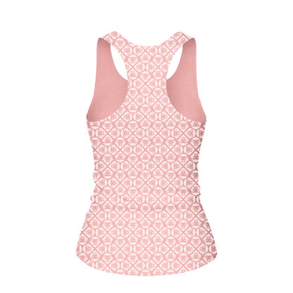 Women's Future Looks Bright Blush Lion Pattern Print Performance Midi Tank