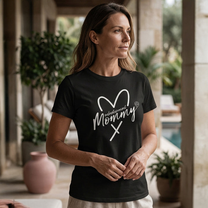Women's Future Looks Bright Heart VT Mommy Black Short Sleeve T-Shirt