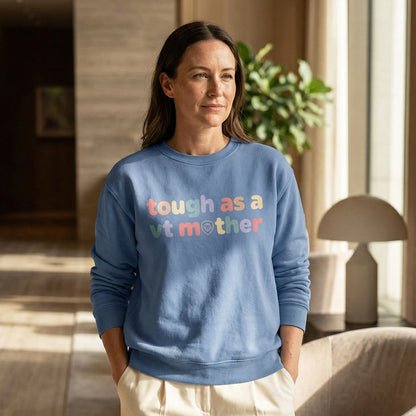 Women's Future Looks Bright Periwinkle Tough as a VT Mother Sweatshirt