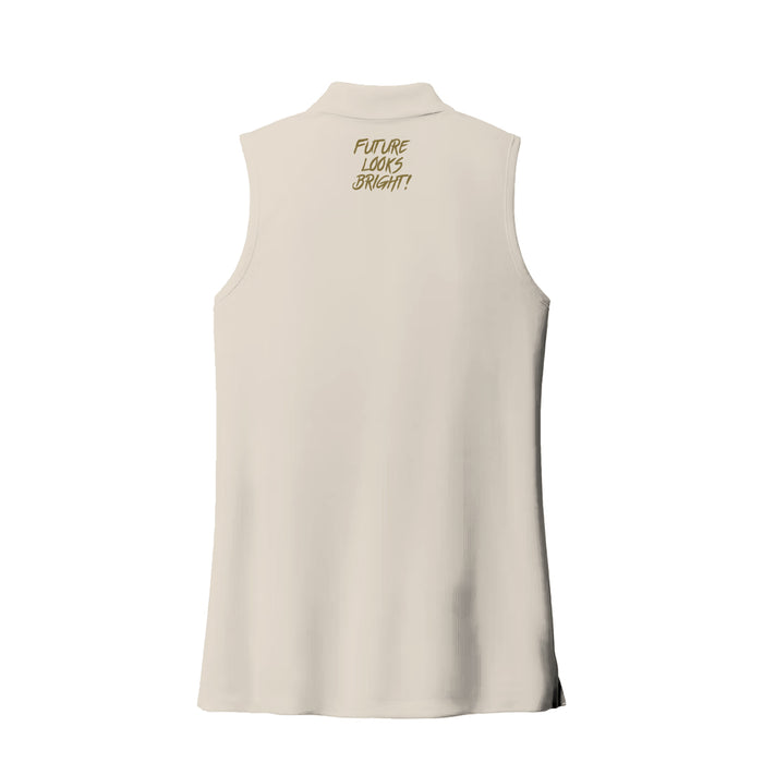 Women's Future Looks Bright Solid Coconut Cream Performance Sleeveless Polo