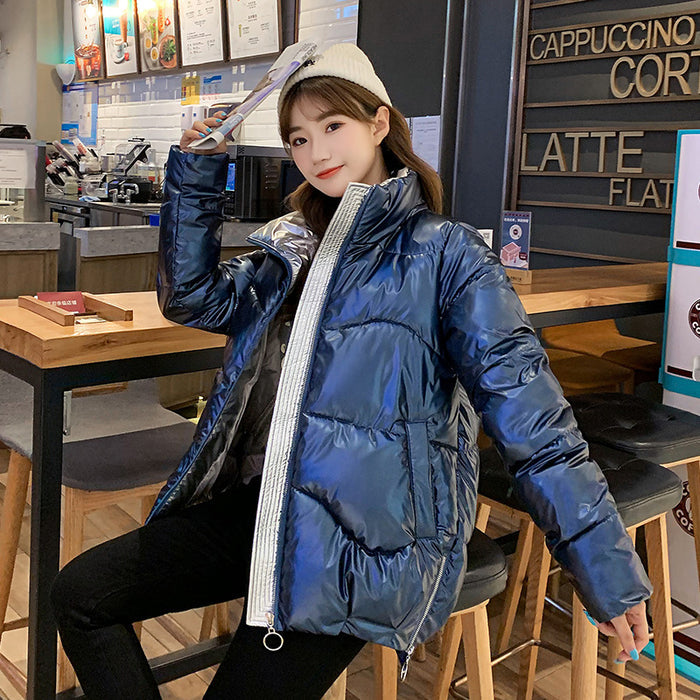 Women's Padded Winter Jacket - Stand Collar Puffer Coat