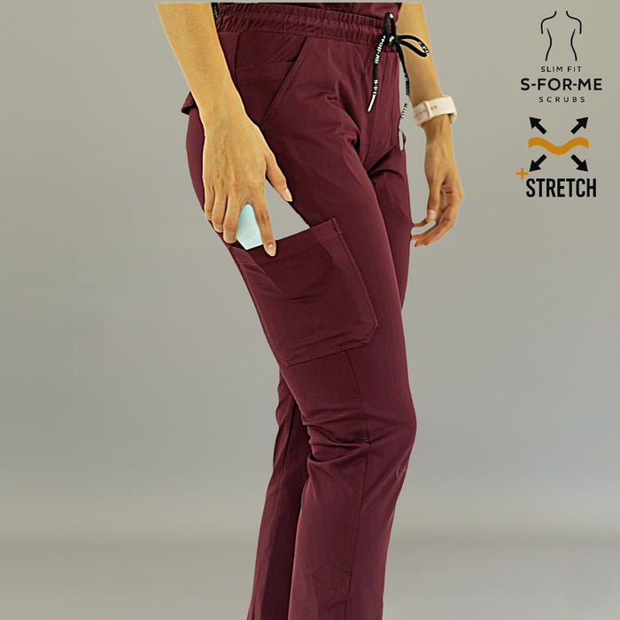 S-FORME 930 women’s jogger scrub pants in maroon