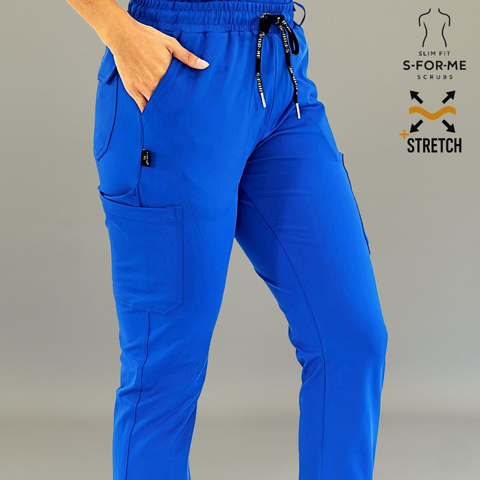Royal blue medical scrub pants for women healthcare professionals