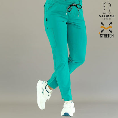 Teal Green women's scrub pants 930 with tapered jogger fit