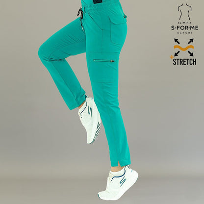 S-FORME Women's 930 scrub pants in Teal Green with stretch fabric