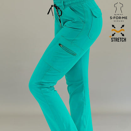 Women's 930 Teal Green medical scrub pants styled for healthcare work