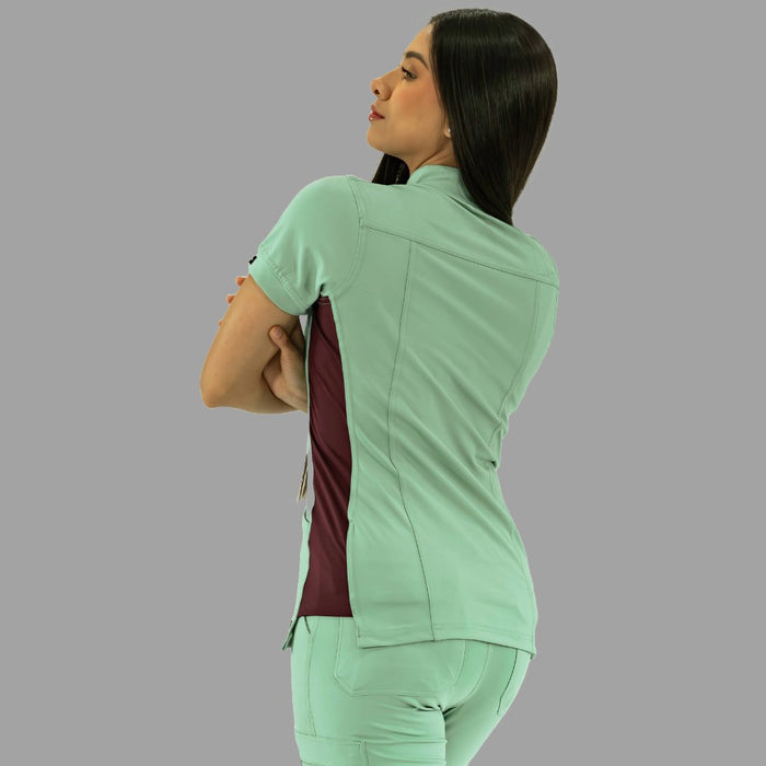 Women's Top 930 Brook Green/Maroon Super Stretch, Scrubs 930
