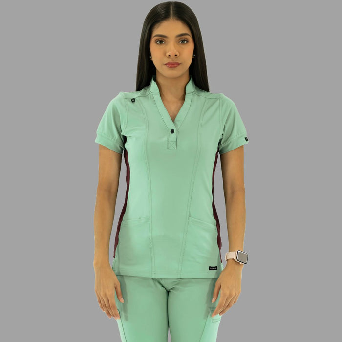 Women's Top 930 Brook Green/Maroon Super Stretch, Scrubs 930