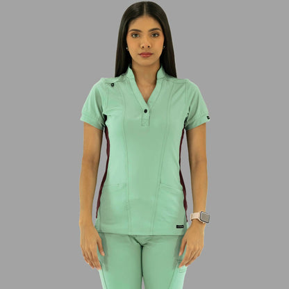 Women's Top 930 Brook Green/Maroon Super Stretch, Scrubs 930