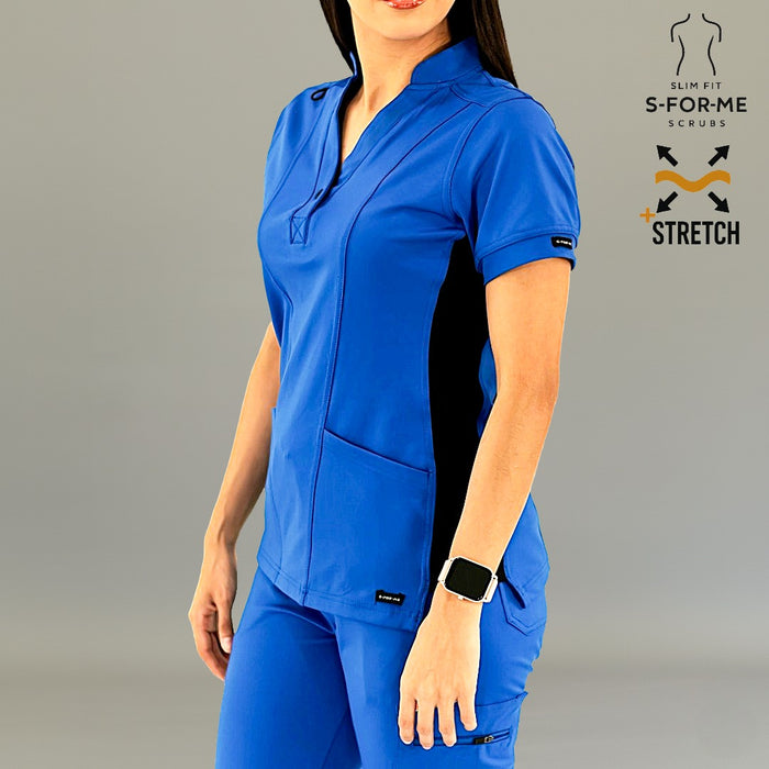 Women's 930 scrub top in royal blue with wrinkle resistant fabric