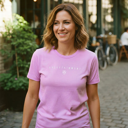 Women's Valuetainment Premium Pink Short Sleeve T-Shirt