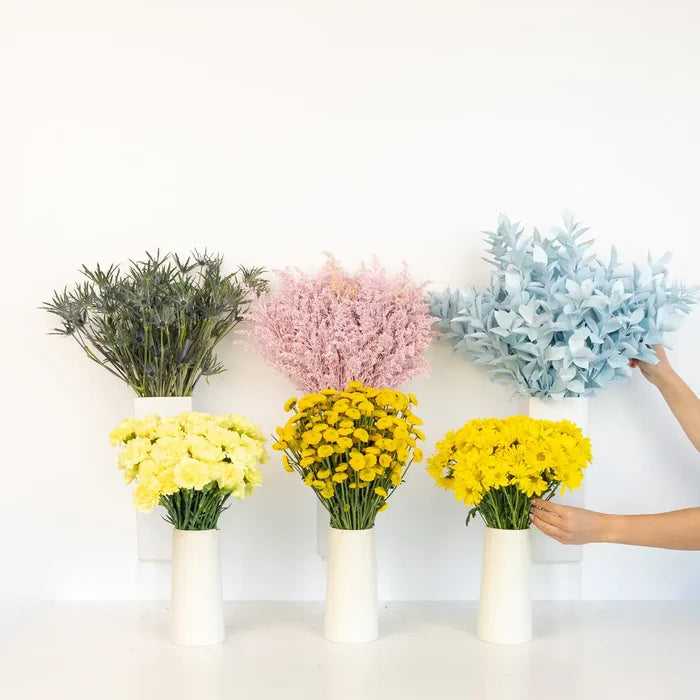 Yellow Pastel Pop Bouquet Bar Flower Kit Vase - Image